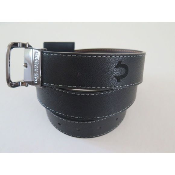 True Religion TR301536 Men Size 40 Black/Brown PU Leather Varis Reversible Belt - Picture 6 of 8